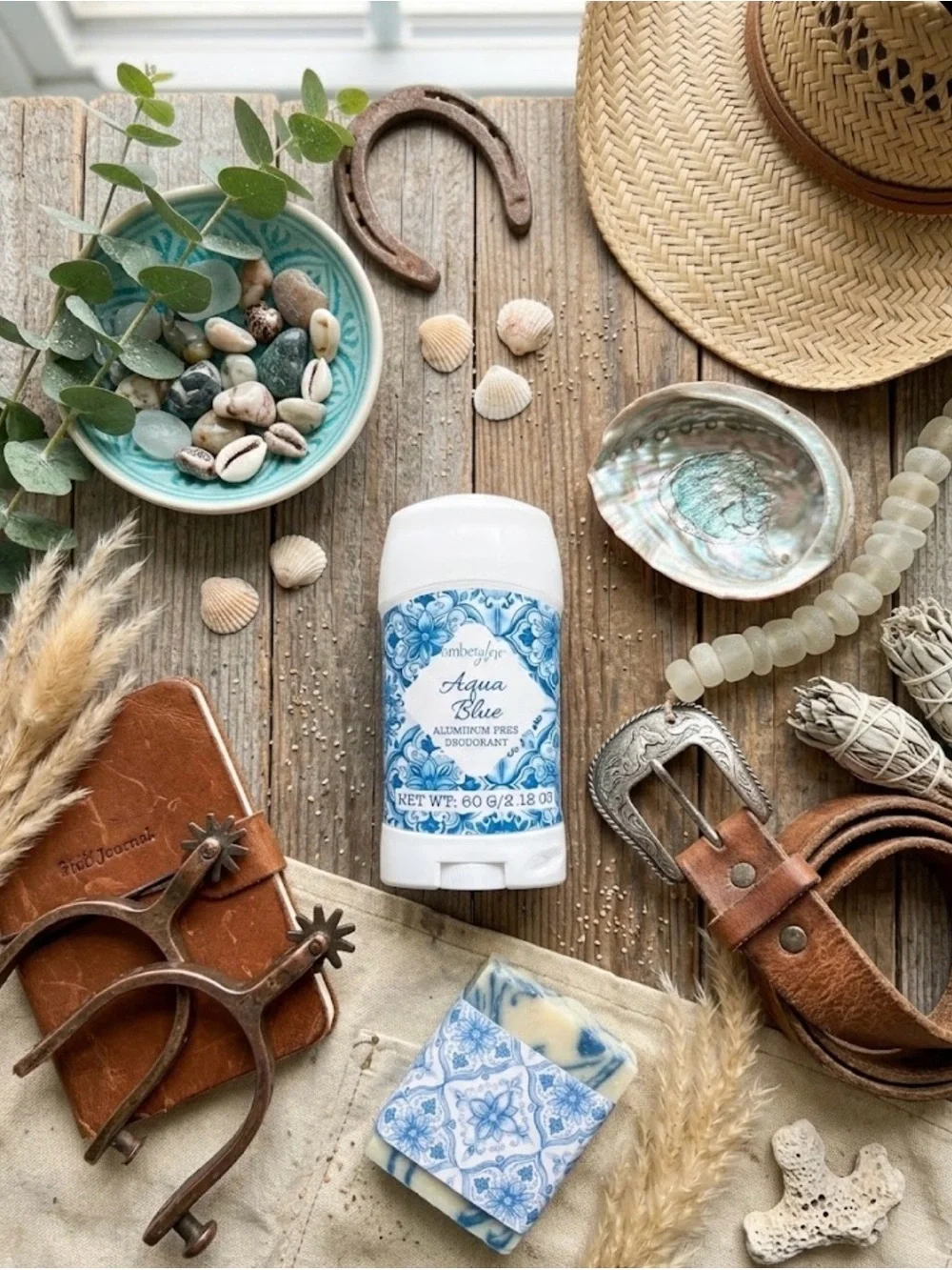 Amber Glow “Aqua Blue” Aluminum-Free Deodorant Stick 🌊🤠🐚